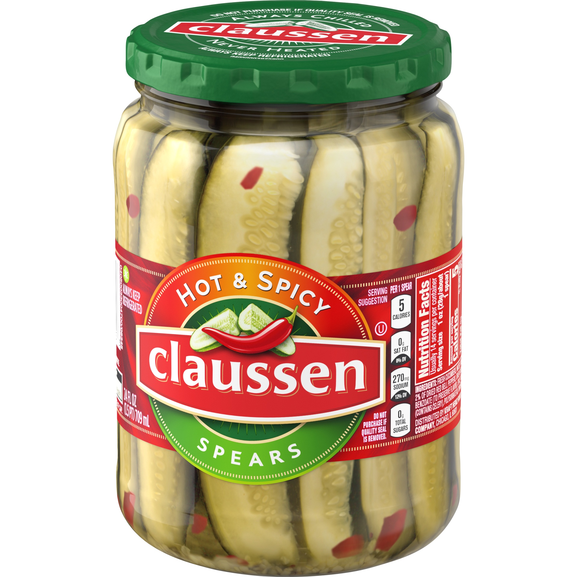 Claussen Hot & Spicy Pickle Spears 24 oz | Shipt