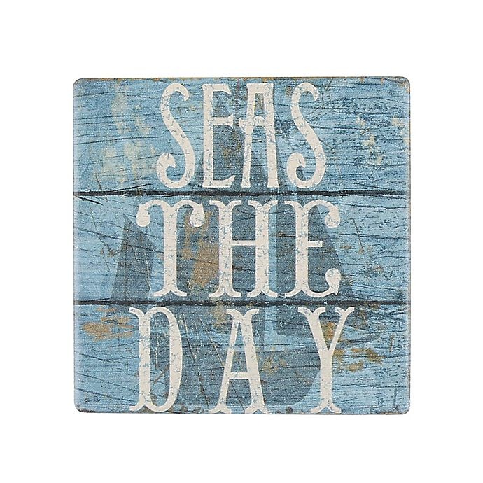 slide 1 of 1, Thirstystone Occasions Seas the Day Square Coaster, 1 ct