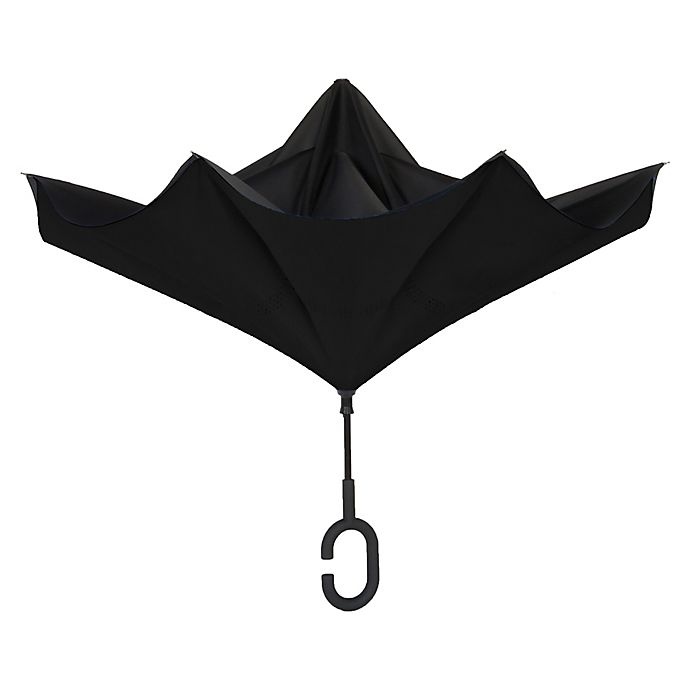 slide 2 of 2, ShedRain UnbelievaBrella Reverse Stick Umbrella - Black, 1 ct