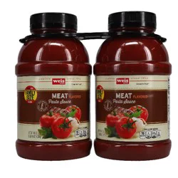 Weis Quality Meat Flavored Family Size Twin Pack Pasta Sauce - 90 oz