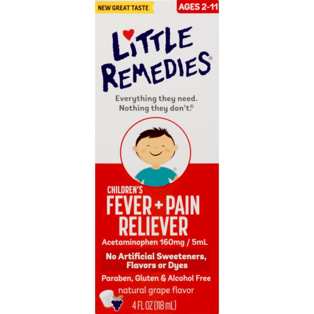 slide 1 of 1, Little Remedies Little Fevers Grape Children's Fever & Pain Relief Medicine, 4 fl oz