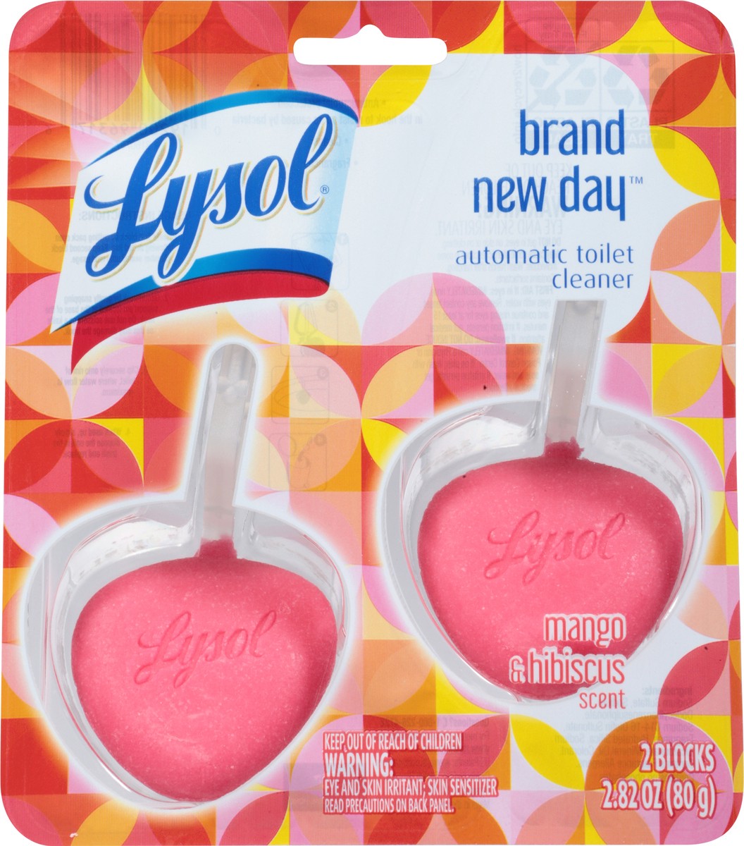 slide 7 of 9, Lysol Hygienic Automatic Toilet Bowl Cleaner Mango & Hibiscus Scent, 2 ct