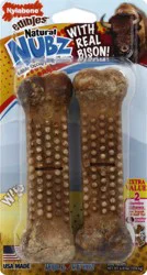 Nylabone Nubz Wild Natural Long Lasting Edible Bison Dog Chews Jumbo - 2 count