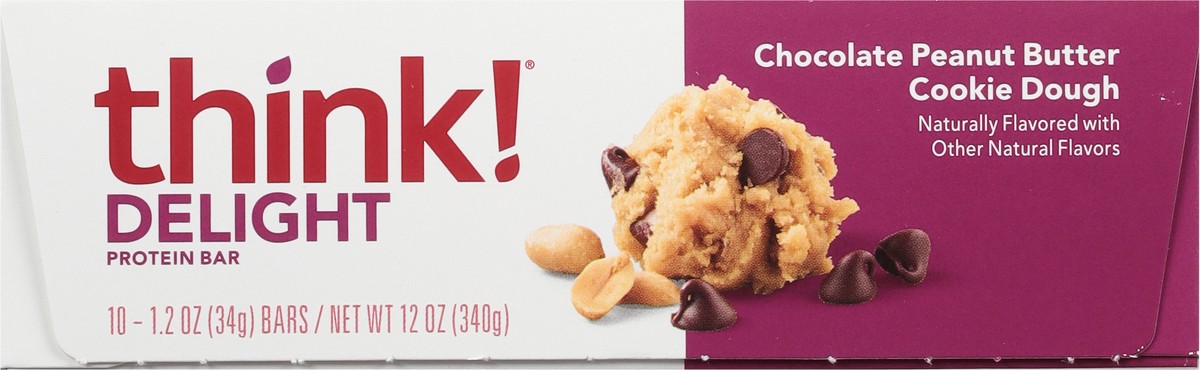 slide 12 of 12, think! Delight Chocolate Peanut Butter Cookie Dough Protein Bar 10 - 1.2 oz Bars, 10 ct