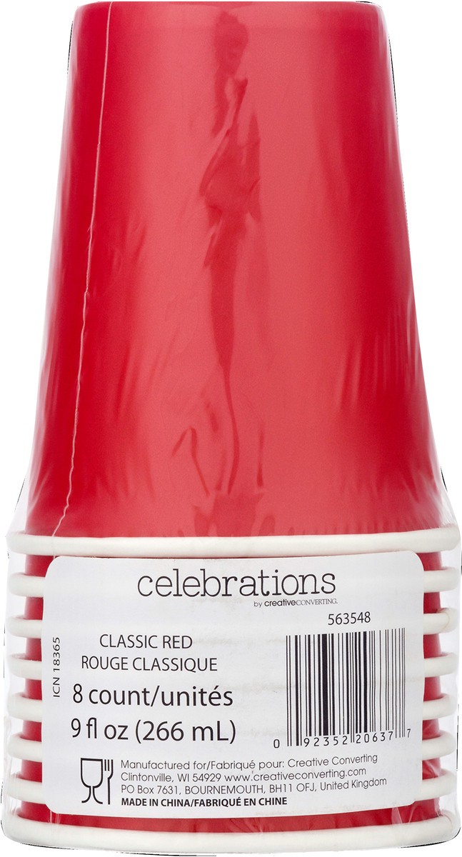 slide 6 of 11, Celebrations 9 Ounce Classic Red Cups 8 ea, 8 ct