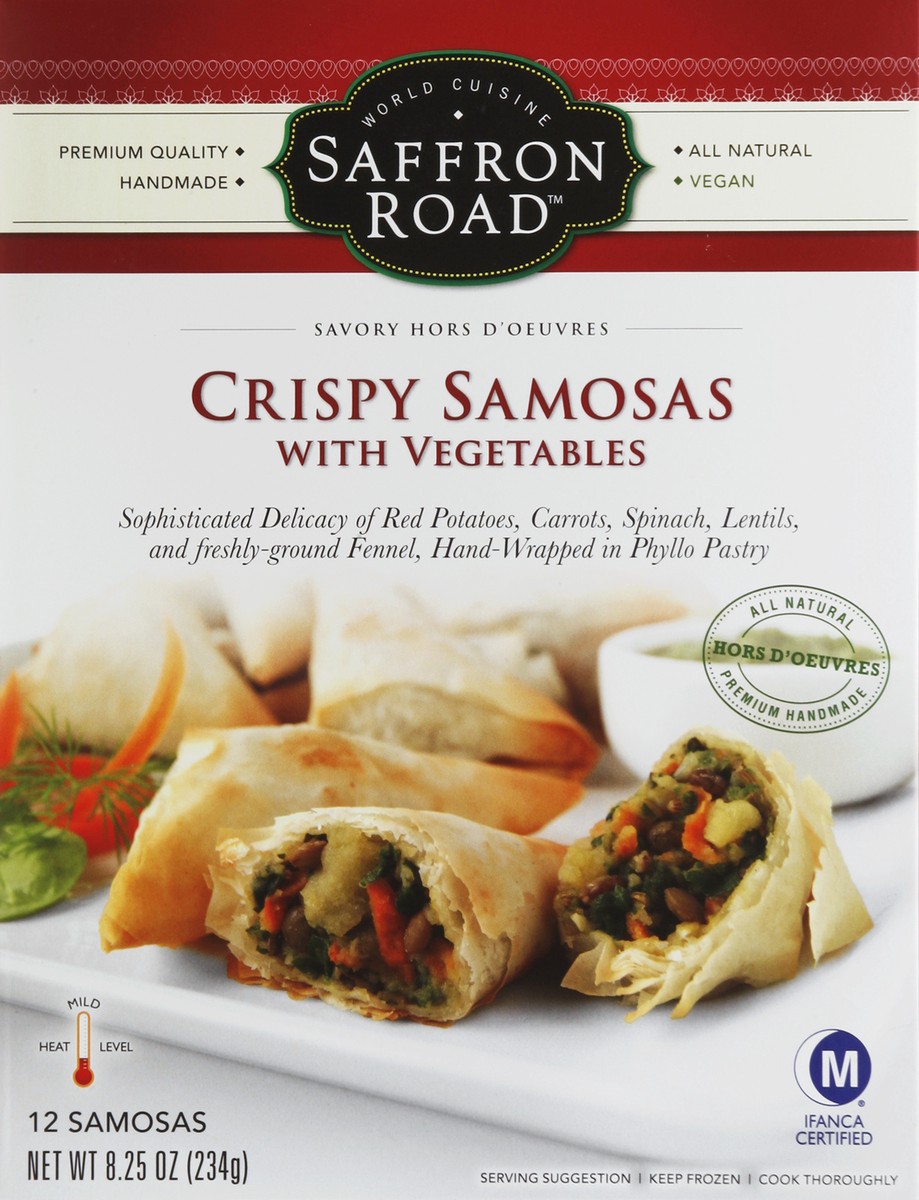 slide 4 of 4, Saffron Road Crispy Samosas With Vegetables, 8.25 oz
