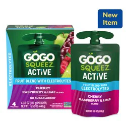 Gogo Squeez Active Fruit Blend With Electrolytes, Blueberry Strawberry Lemon
