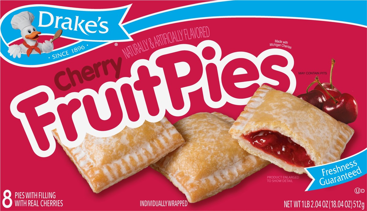 slide 6 of 7, Drake's Pies, Drake's Family Pack Cherry Fruit Pies, 8 ct