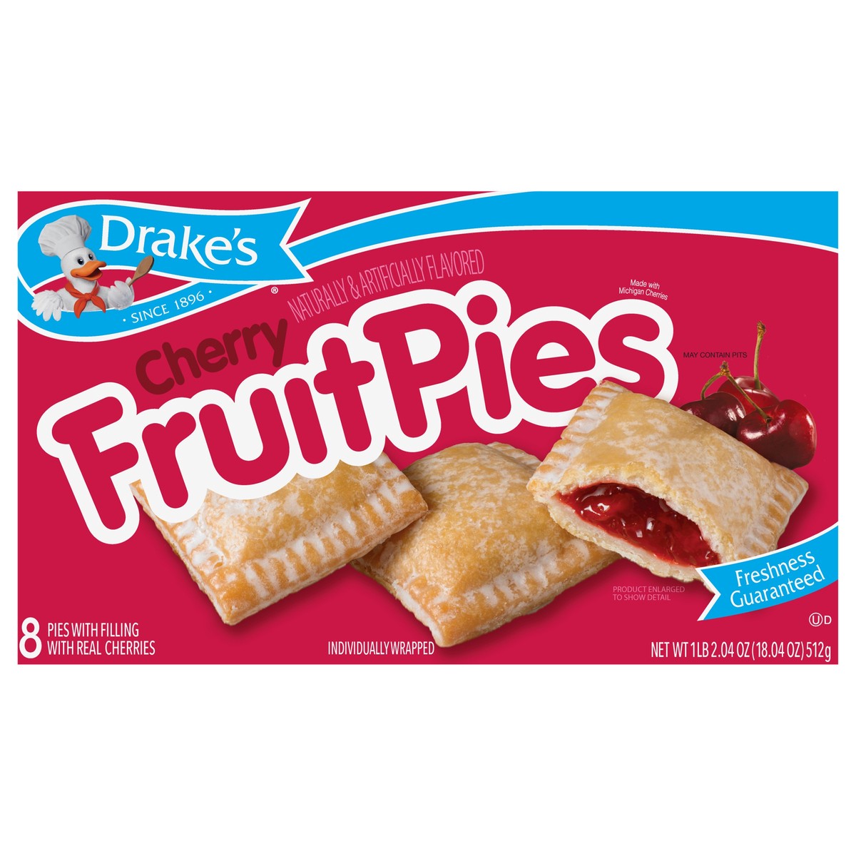 slide 1 of 7, Drake's Pies, Drake's Family Pack Cherry Fruit Pies, 8 ct