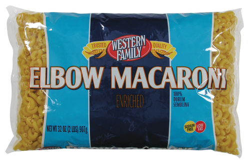 slide 1 of 1, Western Family Elbow Macaroni Noodles, 32 oz