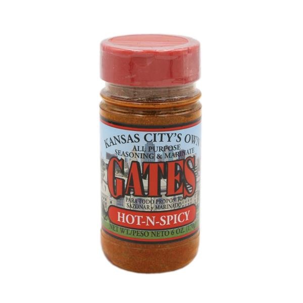 slide 1 of 1, Gates Bbq Hot-N-Spicy Seasoning & Marina, 6 oz