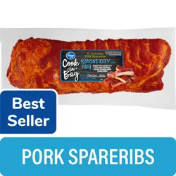 Kroger Cook In Bag Kansas City Style BBQ St. Louis Style Pork Spareribs, 1 lb