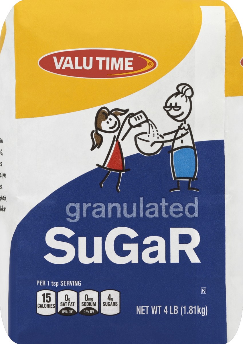 slide 5 of 6, Valu Time Granulated Sugar, 4 lb
