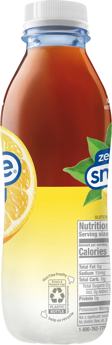 slide 8 of 12, Snapple Zero Sugar Lemon Tea, 16 fl oz recycled plastic bottle, 1 ct