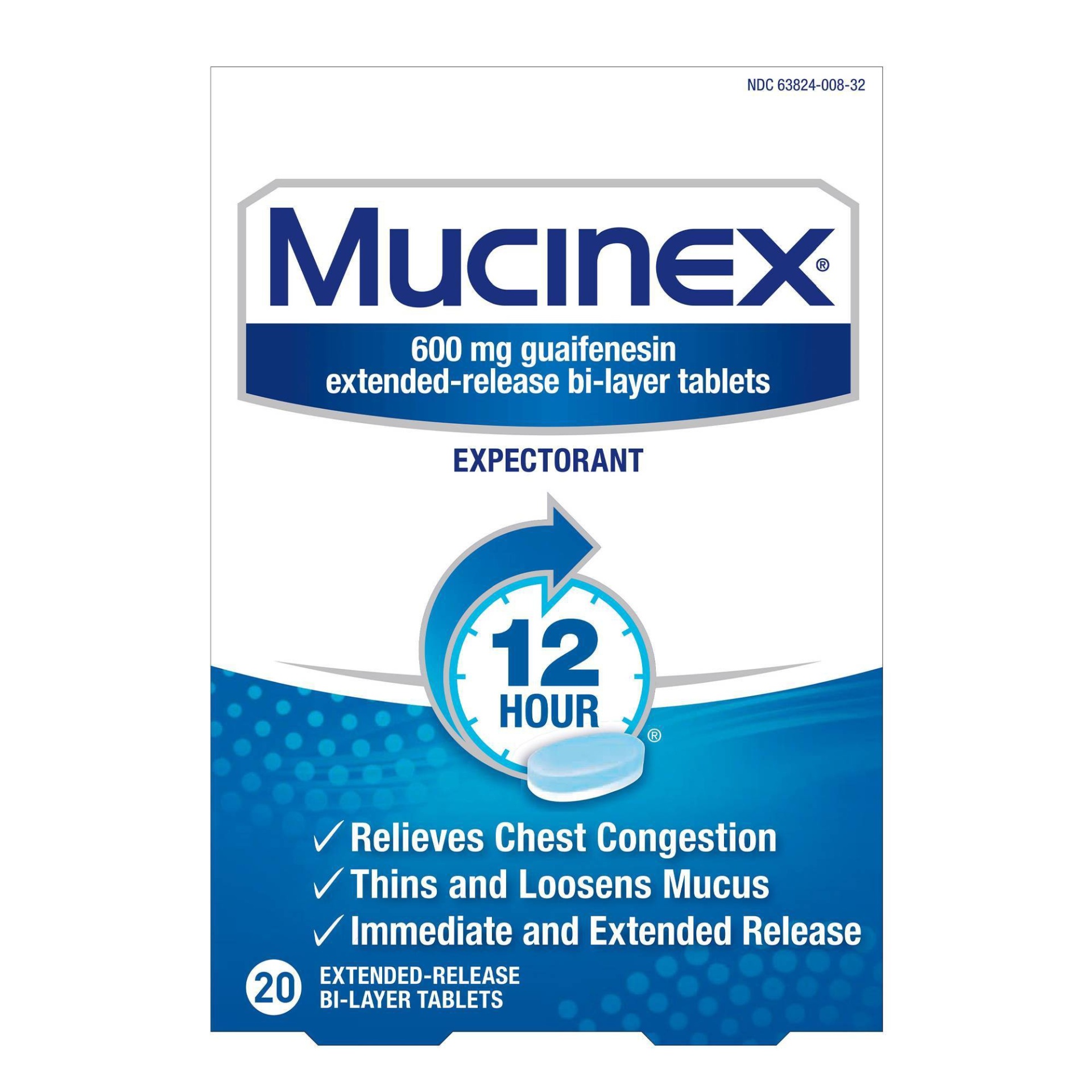 slide 1 of 6, Mucinex Chest Congestion Tablets, 20 ct