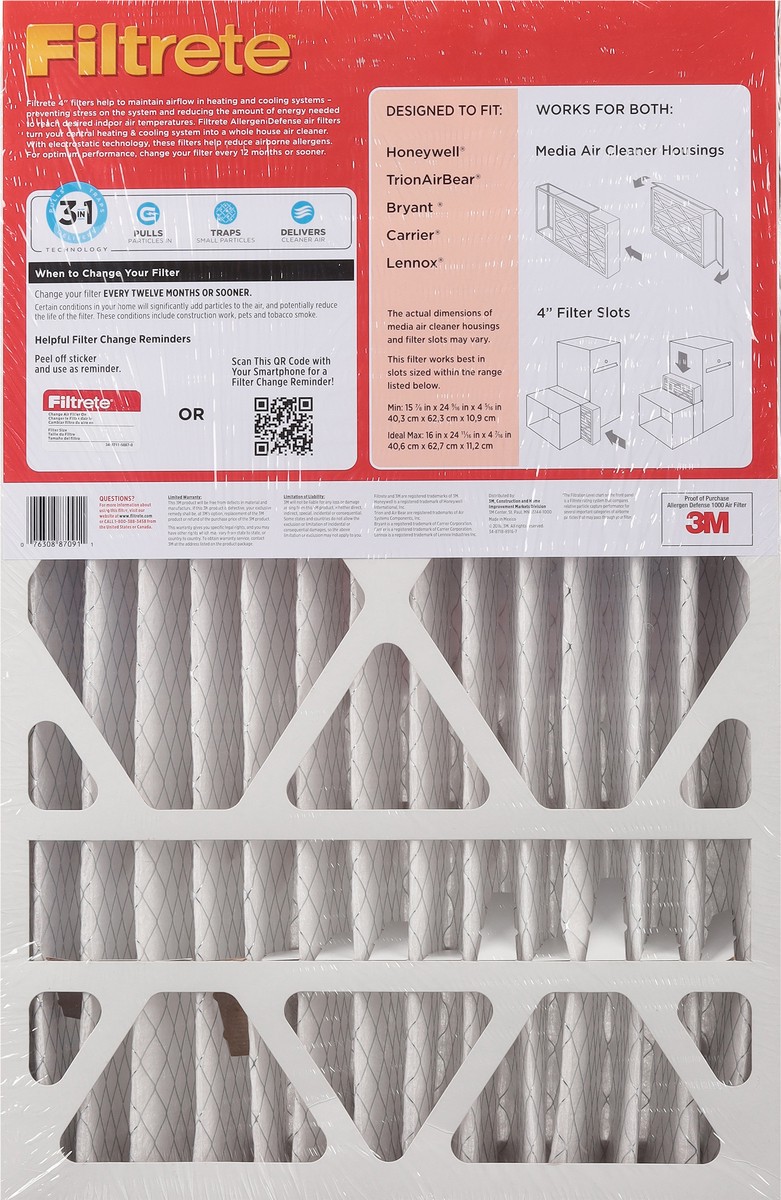 slide 8 of 12, Filtrete Electrostatic Air Cleaning Filter 1 ea, 1 ct