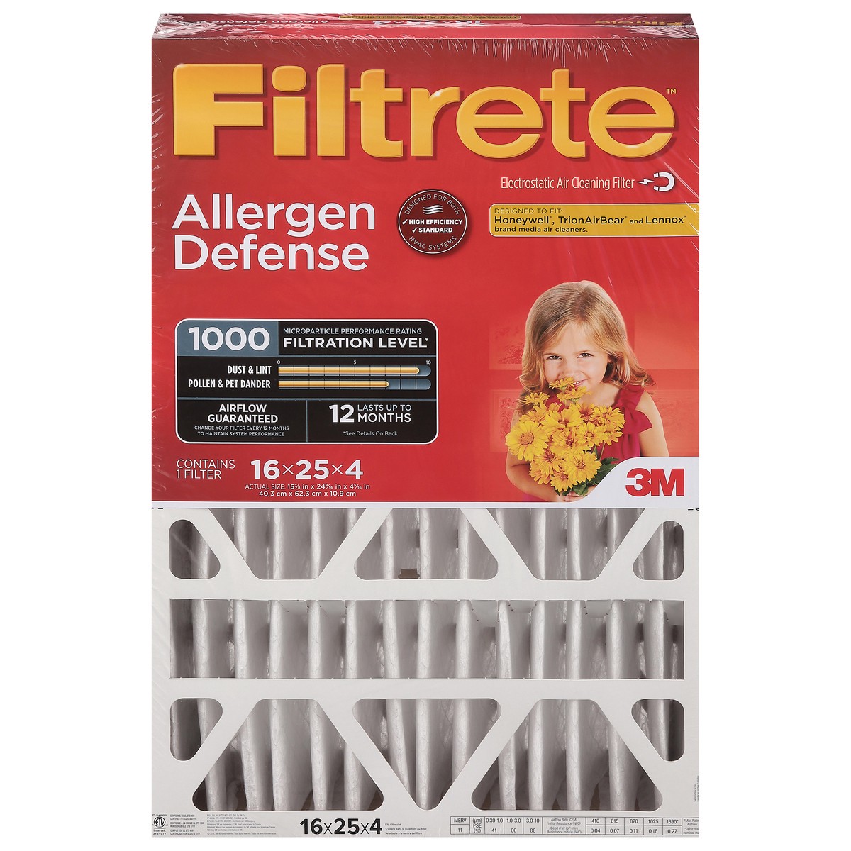 slide 1 of 12, Filtrete Electrostatic Air Cleaning Filter 1 ea, 1 ct