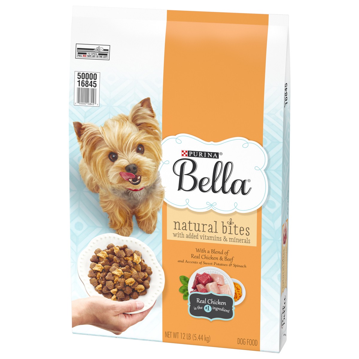 slide 3 of 9, Purina Bella Natural Small Breed Dry Dog Food, Natural Bites With Real Chicken & Beef, 12 lb