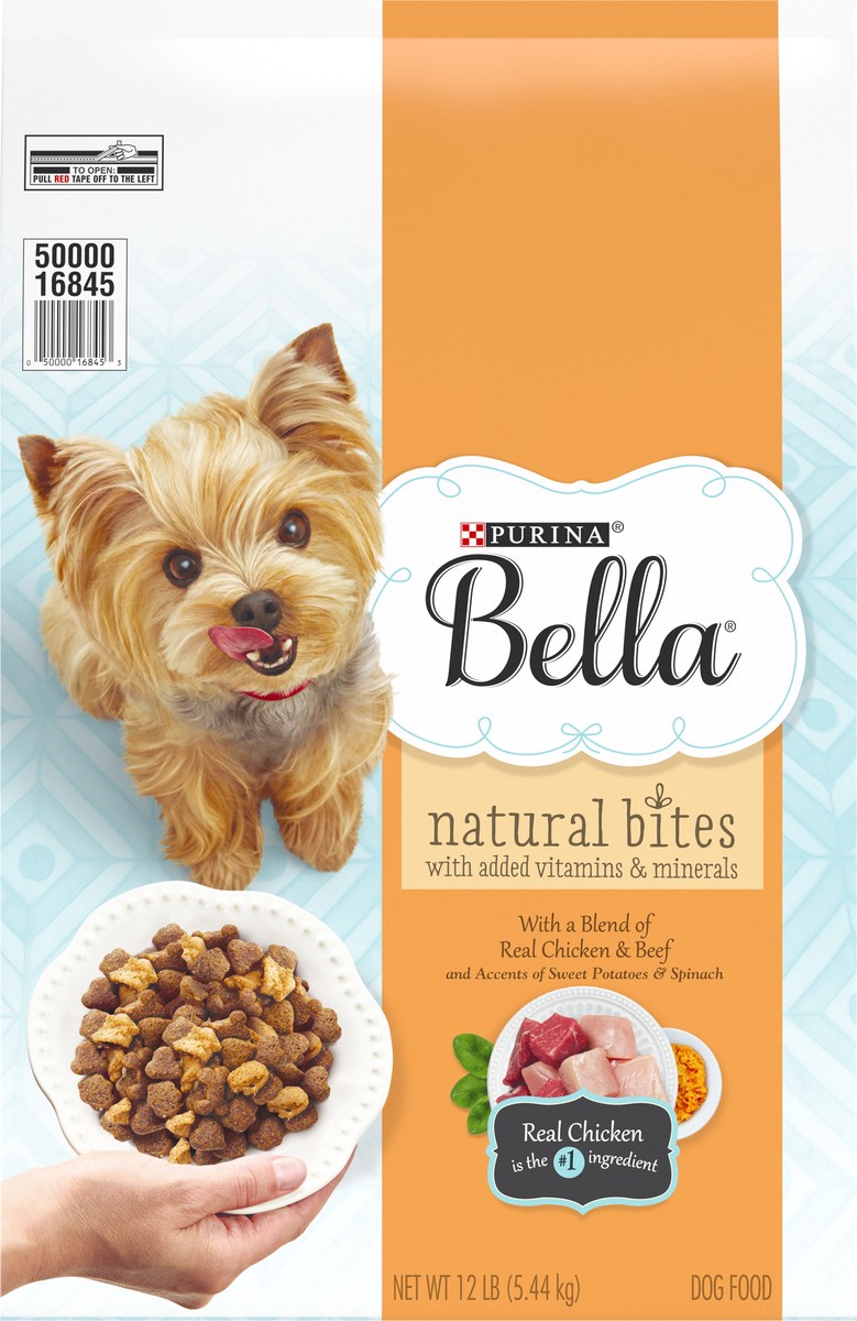 slide 6 of 9, Purina Bella Natural Small Breed Dry Dog Food, Natural Bites With Real Chicken & Beef, 12 lb