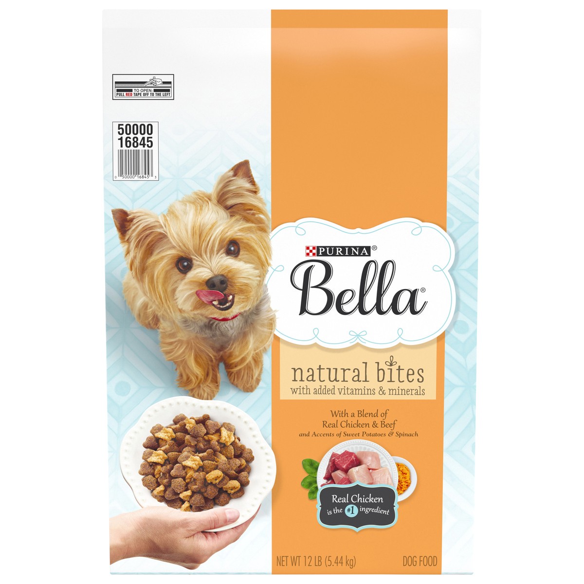 slide 1 of 9, Purina Bella Natural Small Breed Dry Dog Food, Natural Bites With Real Chicken & Beef, 12 lb