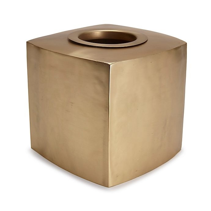 slide 1 of 1, Kassatex Nile Boutique Tissue Box Cover - Satin Brass, 1 ct