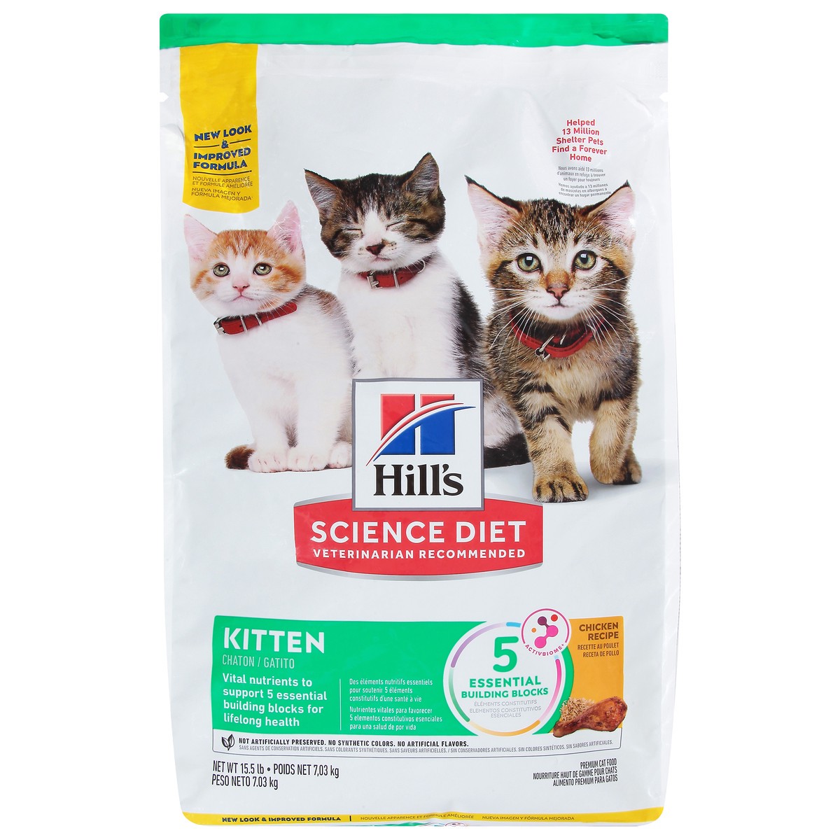 slide 4 of 15, Hill's Kitten Chicken Recipe Cat Food 15.5 lb, 15.5 lb