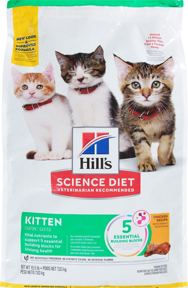 slide 6 of 15, Hill's Kitten Chicken Recipe Cat Food 15.5 lb, 15.5 lb