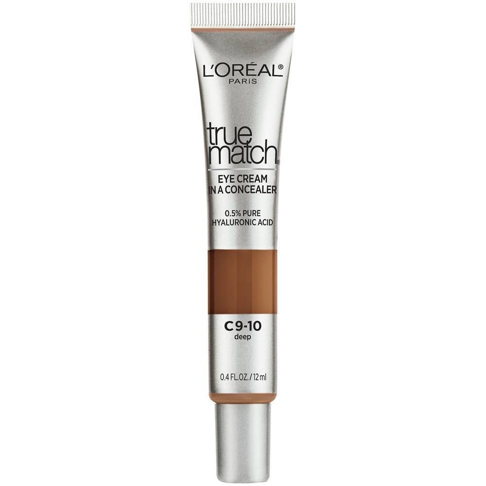 slide 1 of 1, L'Oréal True Match Eye Cream In A Concealer With Hyaluronic Acid, Deep C9-10, 0.4 oz