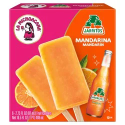 La Michoacana Jarritos Mandarin Fruit Ice Bars - 6 - 2.75 fl oz Bars