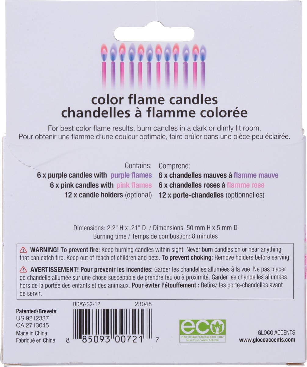 slide 5 of 11, Rainbow Moments Color Flame Birthday Candles with Holders 12 ea, 12 ct