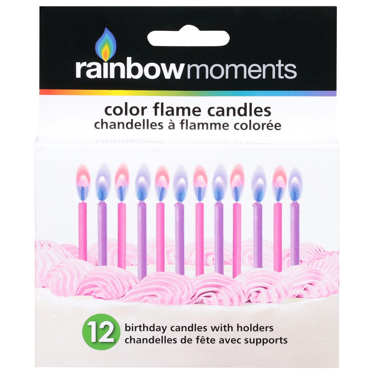slide 8 of 11, Rainbow Moments Color Flame Birthday Candles with Holders 12 ea, 12 ct