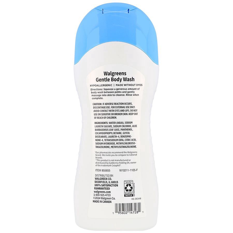 slide 2 of 5, Walgreens Gentle Body Wash Fragrance Free, 16.9 fl oz