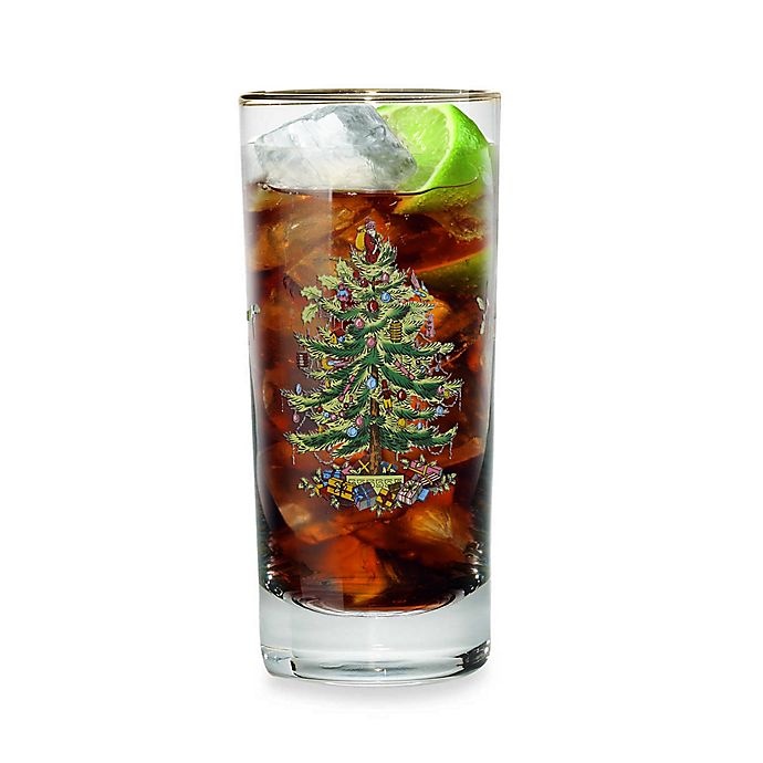 slide 2 of 2, Spode Christmas Tree Highball Glasses, 4 ct