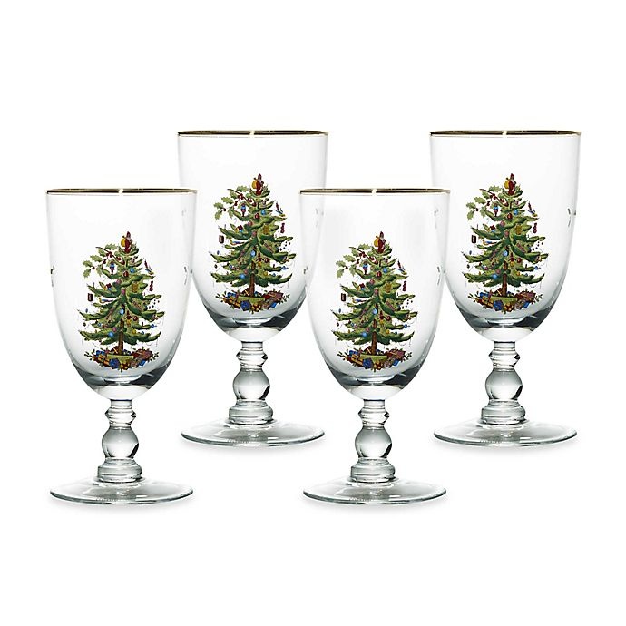 slide 2 of 2, Spode Christmas Tree Goblets, 4 ct; 16 oz