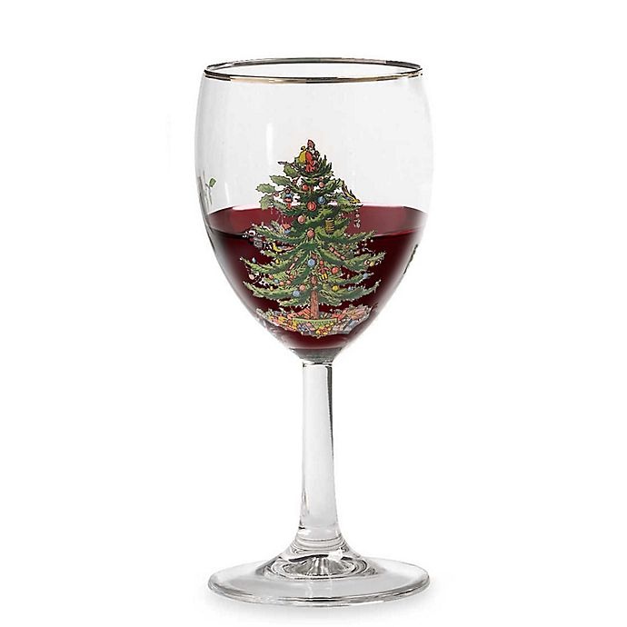 slide 2 of 2, Spode Christmas Tree Wine Glasses, 4 ct