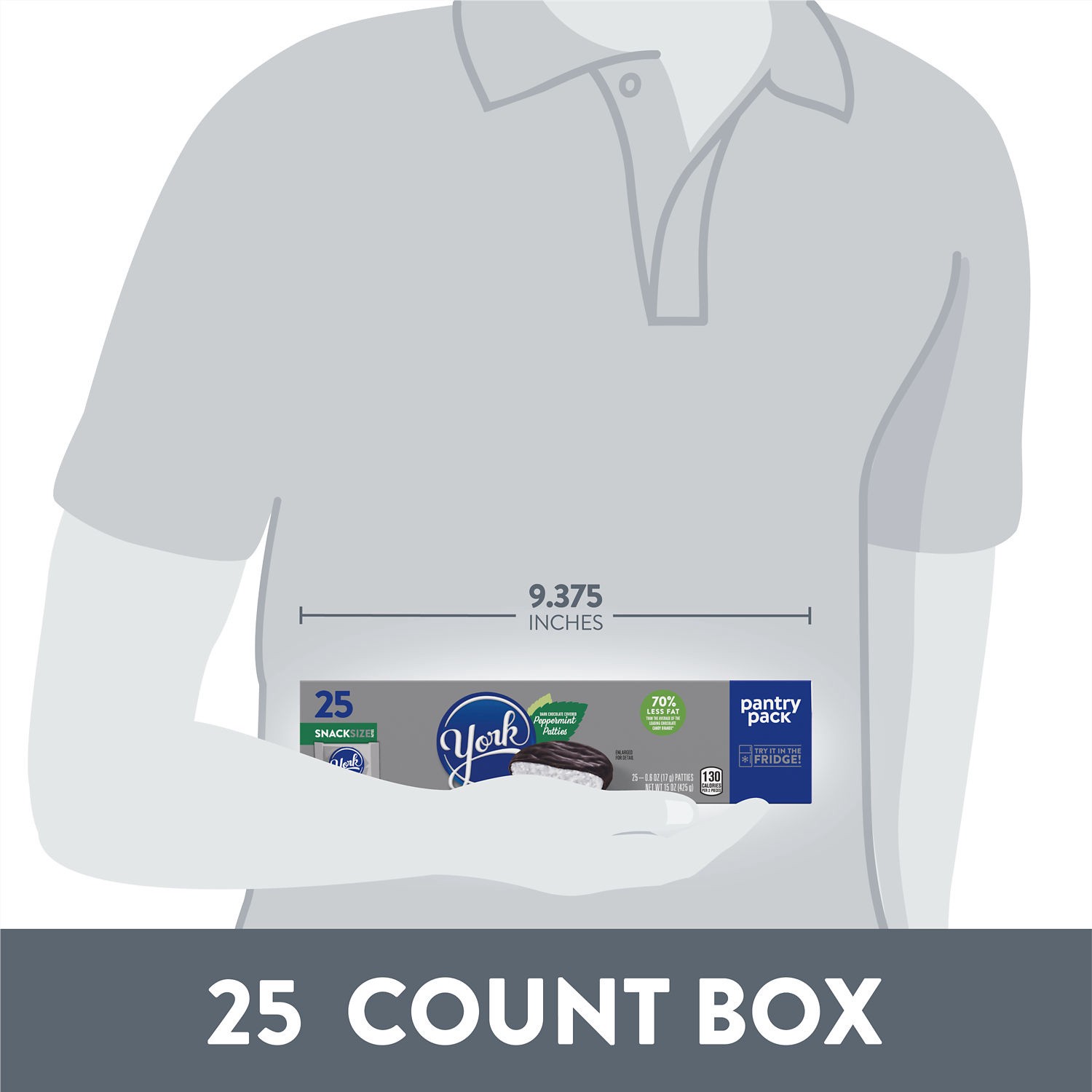 slide 7 of 8, York Dark Chocolate Snack Size Peppermint Patties, Candy Pantry Pack, 15 oz (25 Pieces), 15 oz