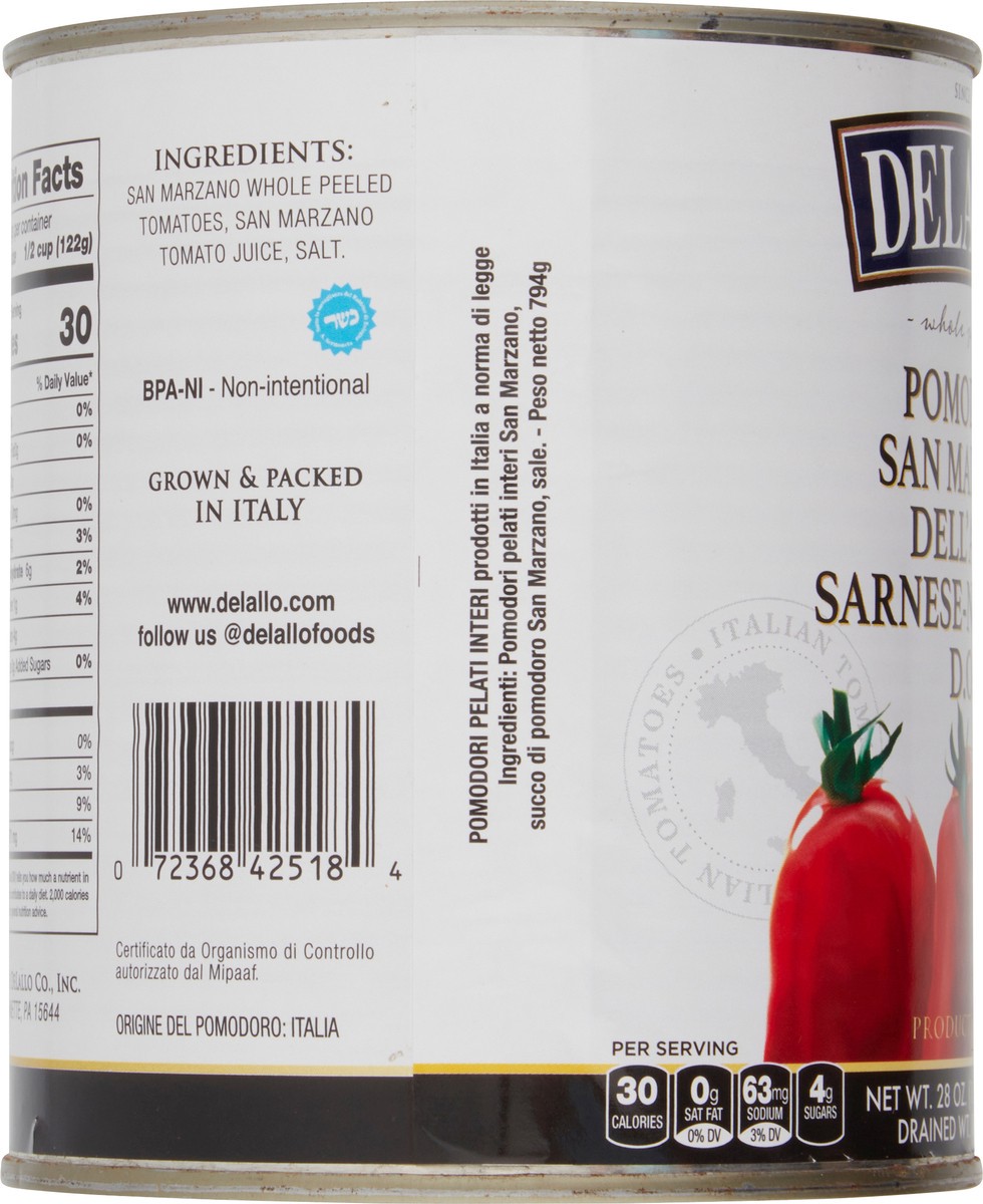 slide 6 of 7, DeLallo San Marzano Whole Tomatos, 28 oz