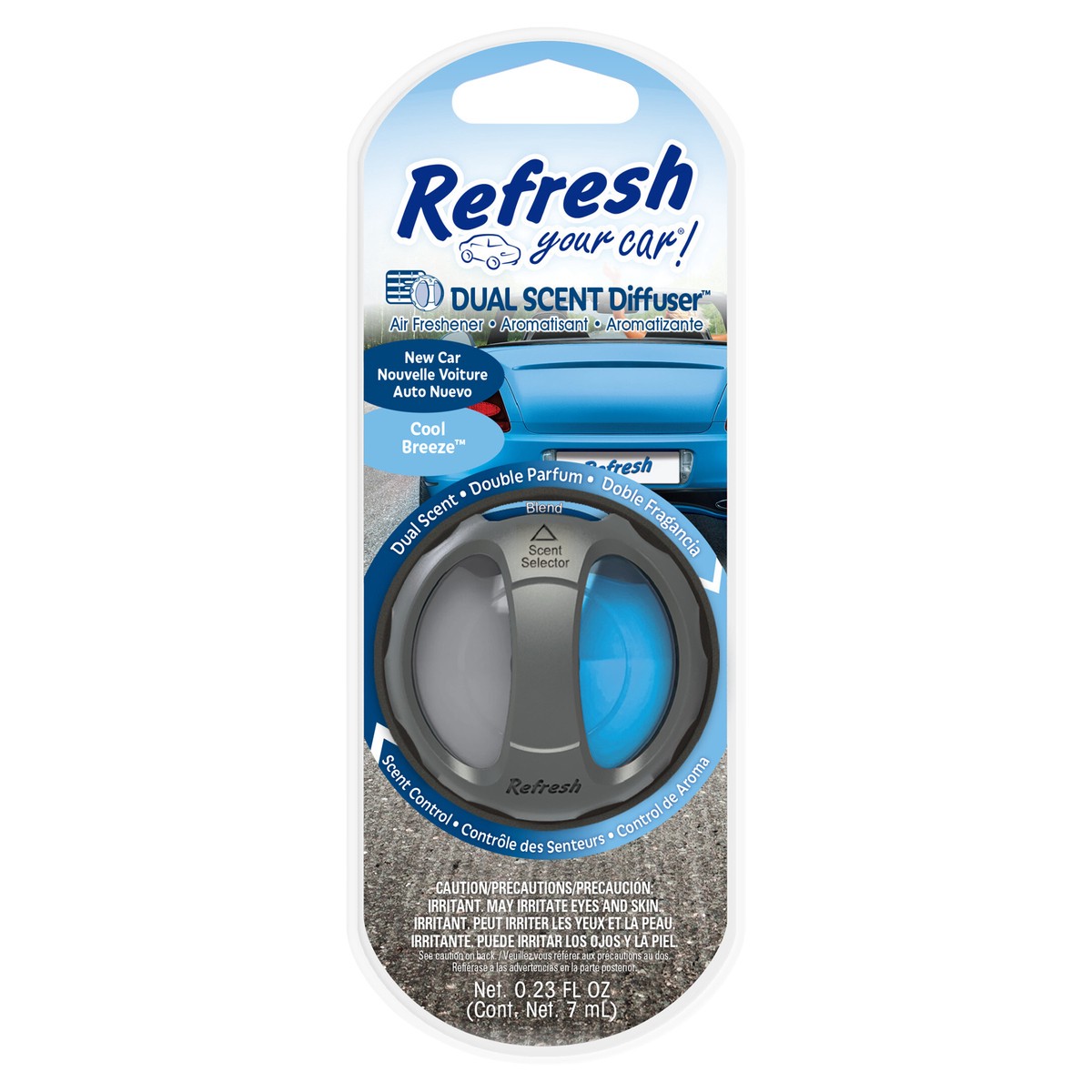 slide 1 of 3, Refresh Your Car! Dual Scent Diffuser New Car/Cool Breeze Air Freshener 0.23 fl oz, 0.23 fl oz