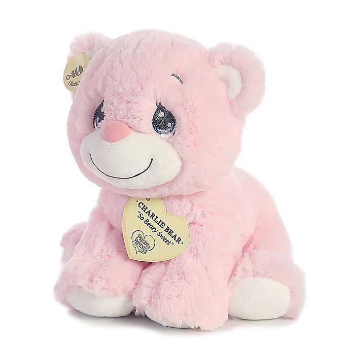 slide 2 of 3, Aurora World Precious Moments Charlie Bear - Pink, 8.5 in