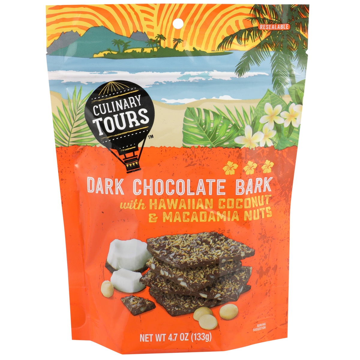 slide 1 of 6, Culinary Tours Dark Chocolate Bark With Hawaiian Coconut & Macadamia Nuts, 4.7 oz