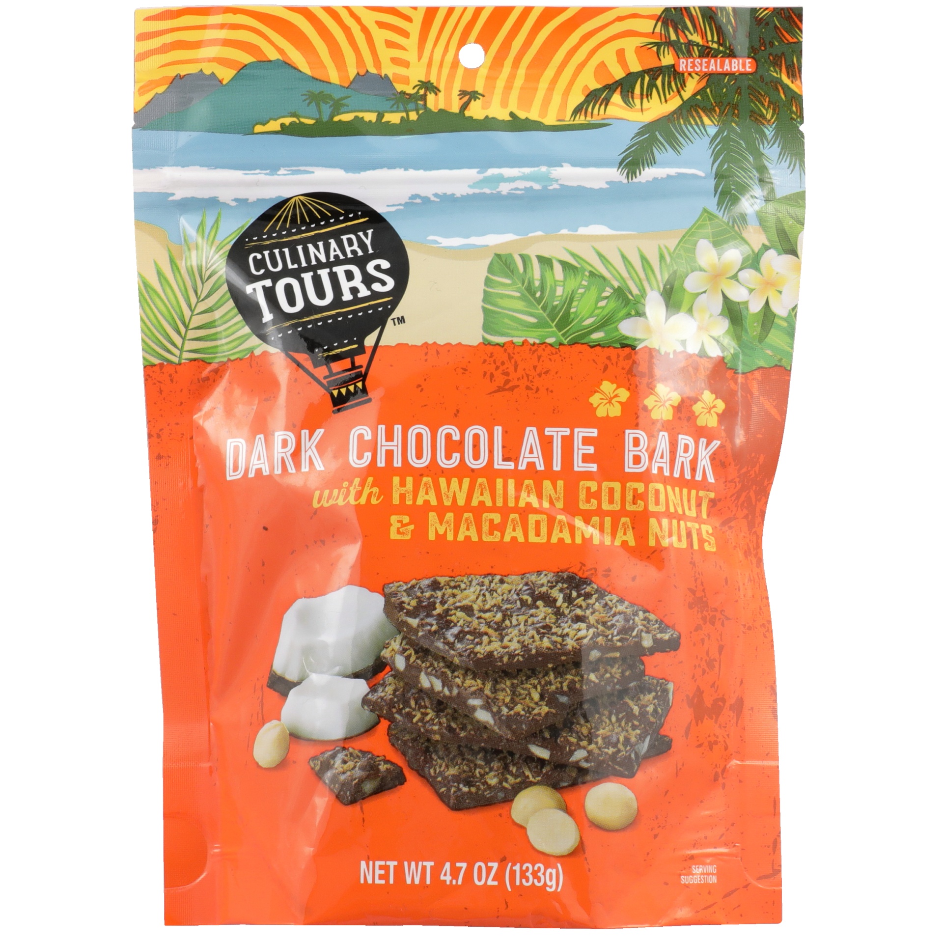 slide 1 of 6, Culinary Tours Dark Chocolate Bark With Hawaiian Coconut & Macadamia Nuts, 4.7 oz