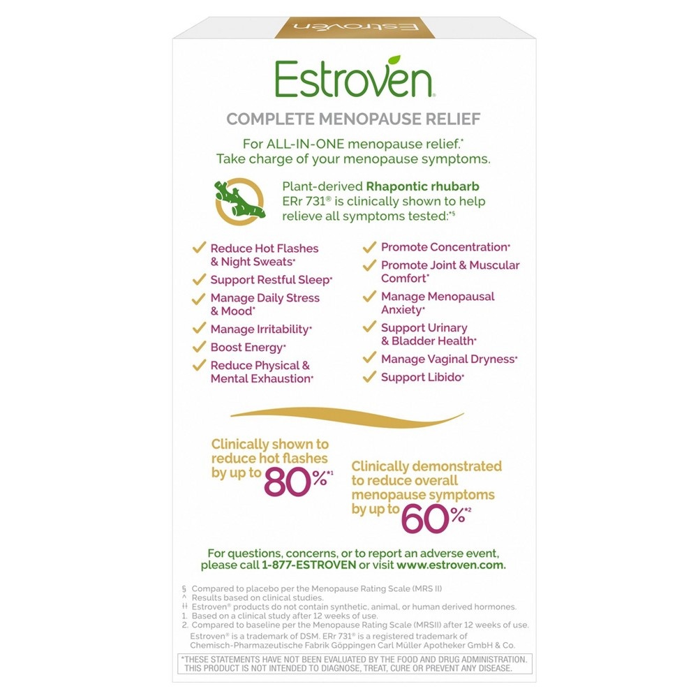 slide 2 of 4, Estroven Complete Menopause Relief Vegetarian Caplets, 28 ct