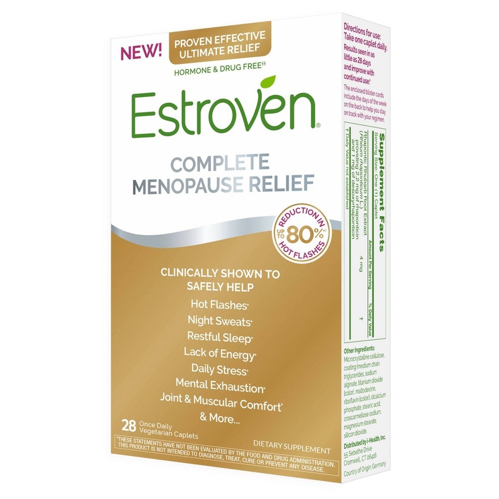 slide 3 of 4, Estroven Complete Menopause Relief Vegetarian Caplets, 28 ct