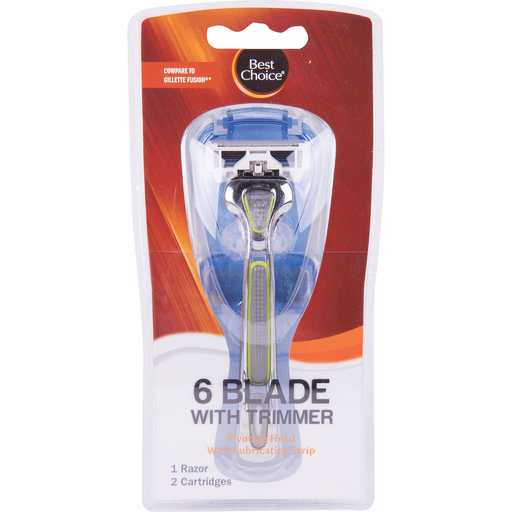 slide 1 of 1, Best Choice 6 Blade with Trimmer Razor For Men, 1 ct