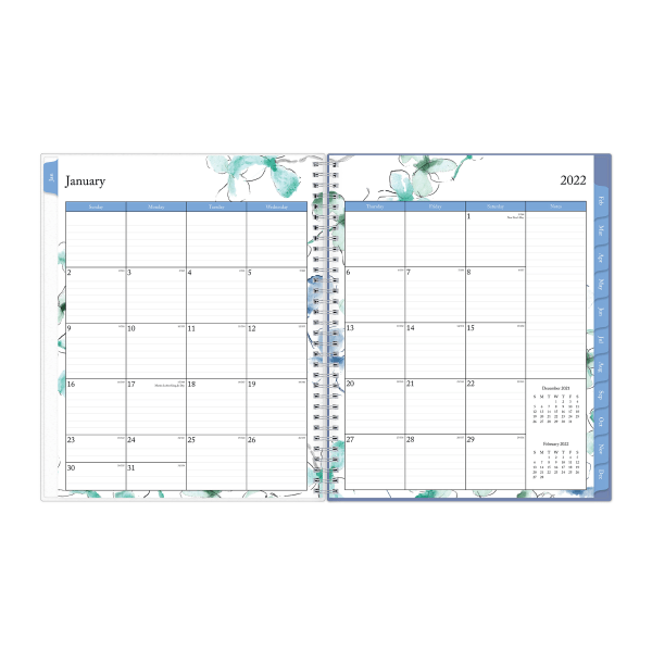 slide 3 of 5, Blue Sky Frosted Weekly/Monthly Safety Wirebound Planner, 8-1/2'' X 11'', Lindley, January To December 2022, 100654, 1 ct
