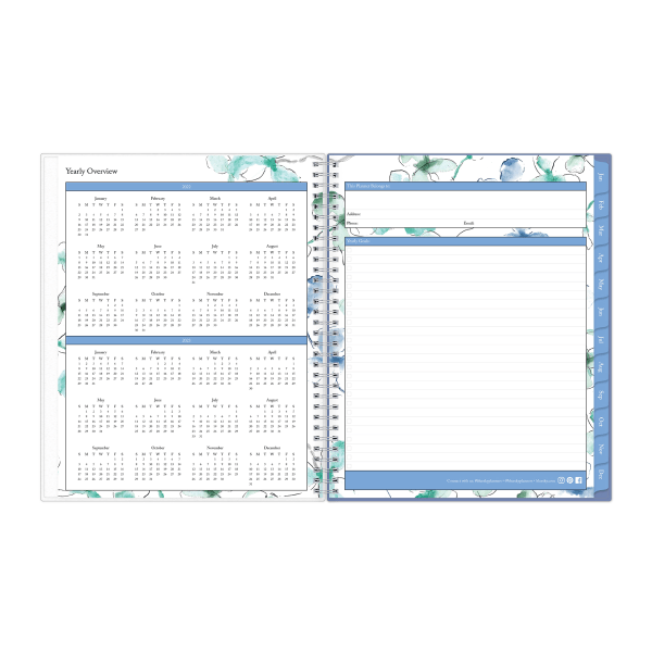 slide 4 of 5, Blue Sky Frosted Weekly/Monthly Safety Wirebound Planner, 8-1/2'' X 11'', Lindley, January To December 2022, 100654, 1 ct