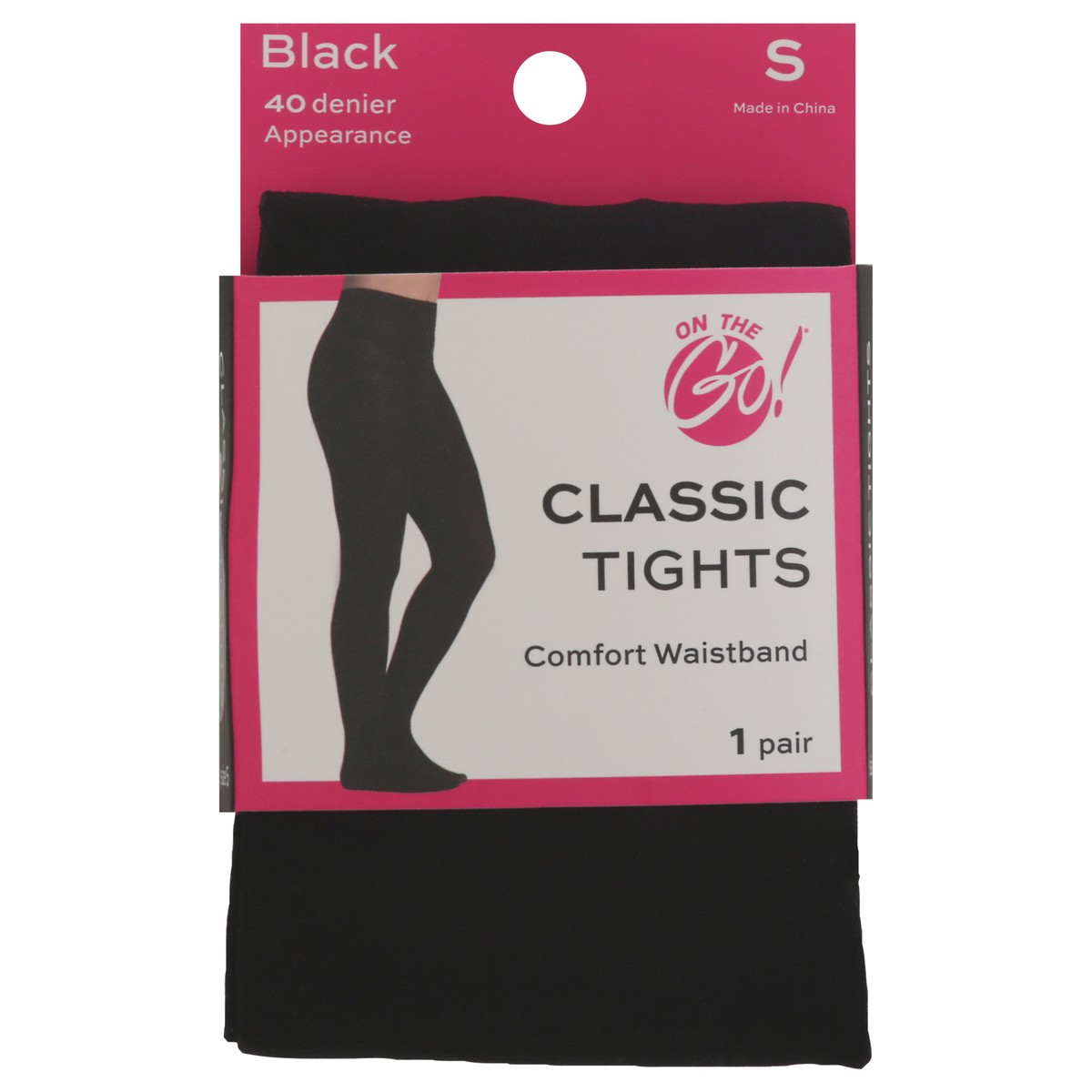 slide 4 of 11, On the Go Black Classic Tights Small 1 ea, 1 ct