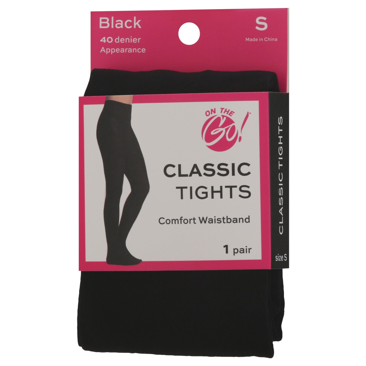slide 5 of 11, On the Go Black Classic Tights Small 1 ea, 1 ct