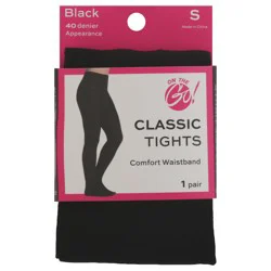 On the Go Black Classic Tights - Small, 1 ea