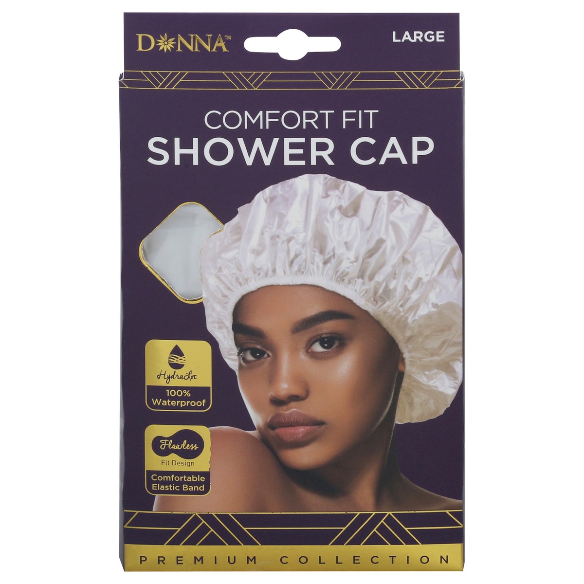 slide 1 of 11, Donna Premium Collection Comfort Fit Shower Cap Large 1 ea, 1 ct